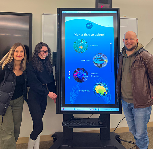 Team presenting kiosk design